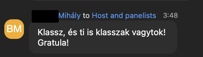 Mihály visszajelzése