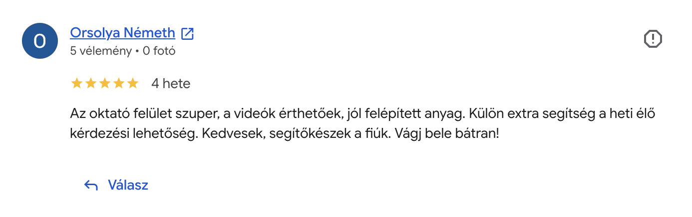 Orsolya Németh Google-értékelése