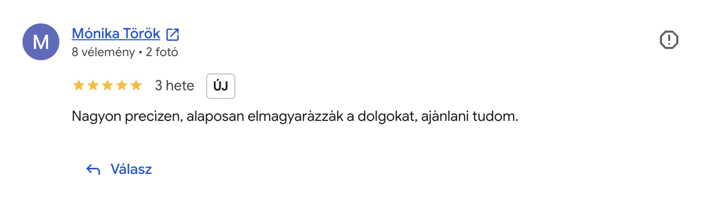 Mónika Török Google-értékelése