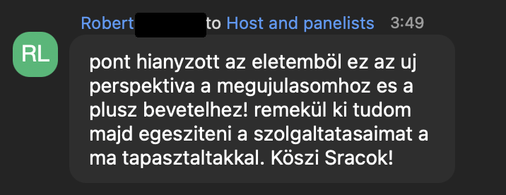 Róbert visszajelzése