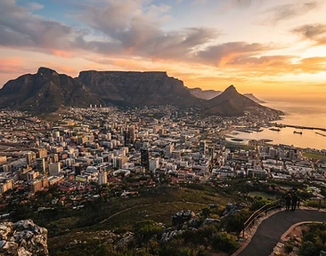 Cape Town skyline with Table Mountain at sunset