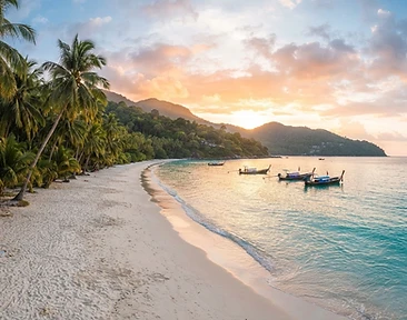 Phuket tropical coastline at sunrise