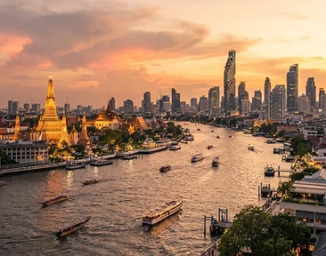 Bangkok city skyline at golden hour