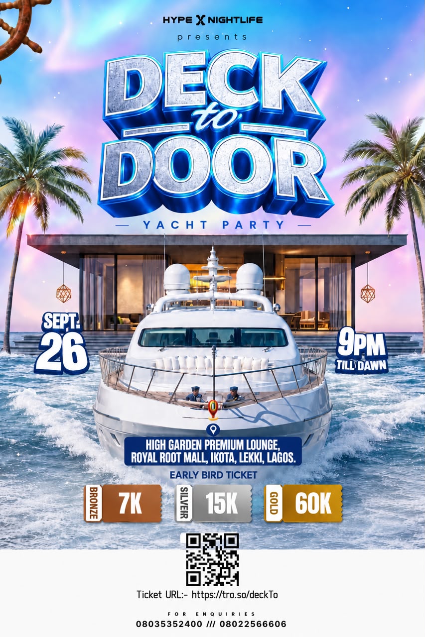 Deck to Door Yacht Party flyer