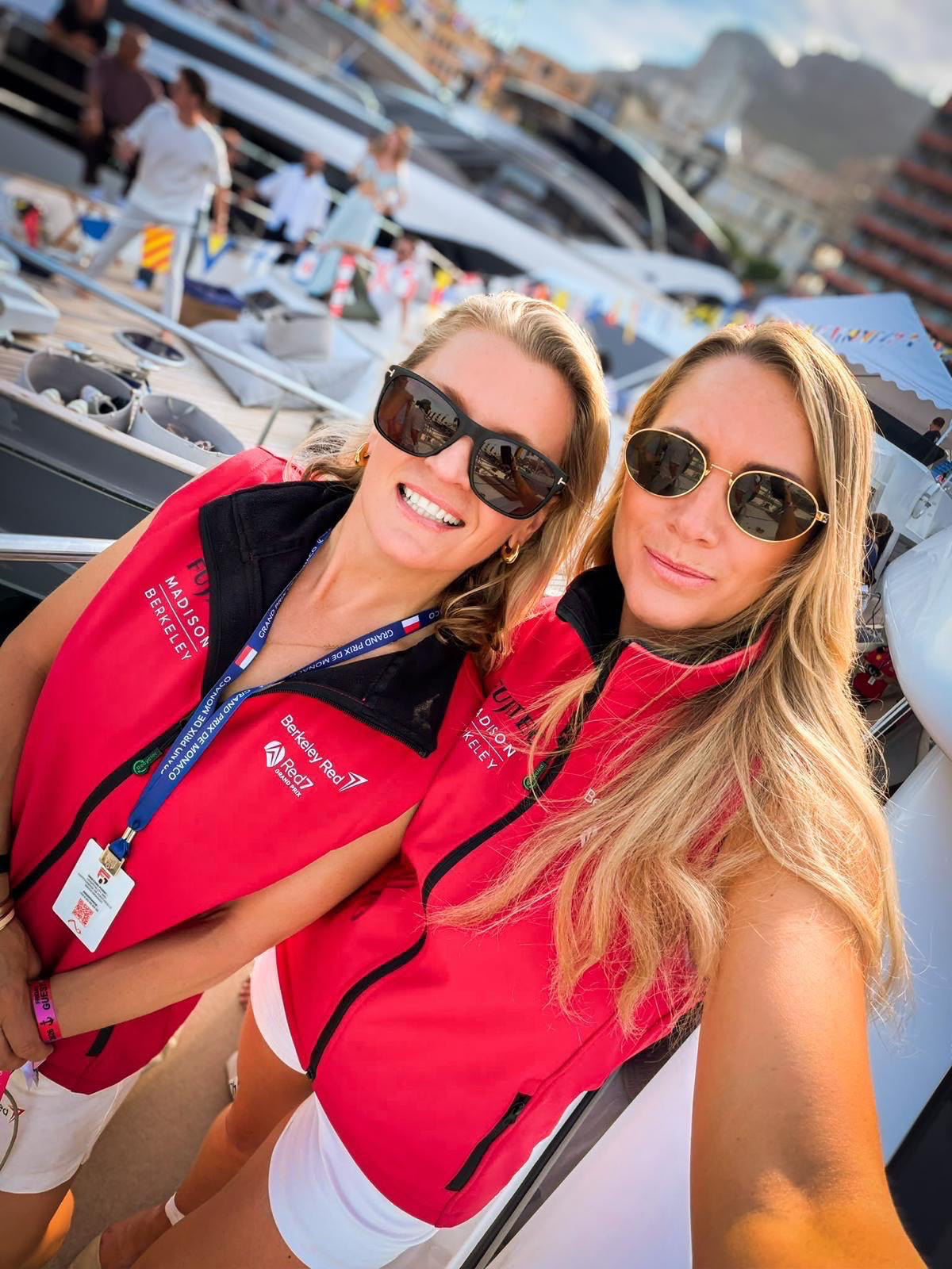 Two Berkeley Red support staff at an event