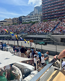 Trackside yacht hospitality above the Monaco circuit
