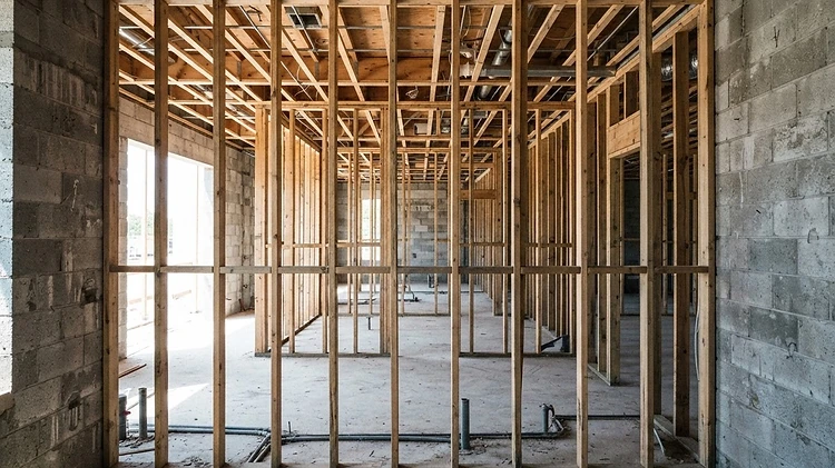 Chantier en cours — ossature brute