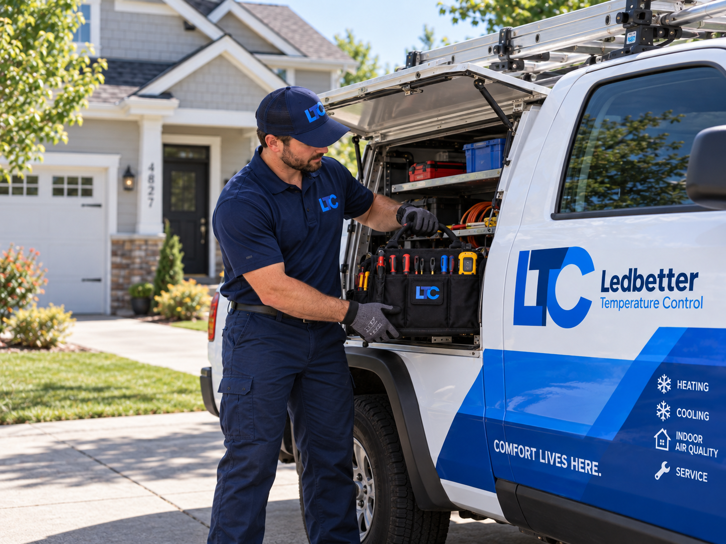 Ledbetter Temperature Control service truck in Asheville NC