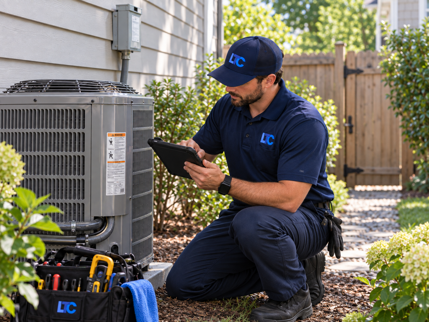 Ledbetter Temperature Control technician with Asheville homeowner
