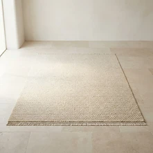 Illustrative ivory and sand beige textured carpet