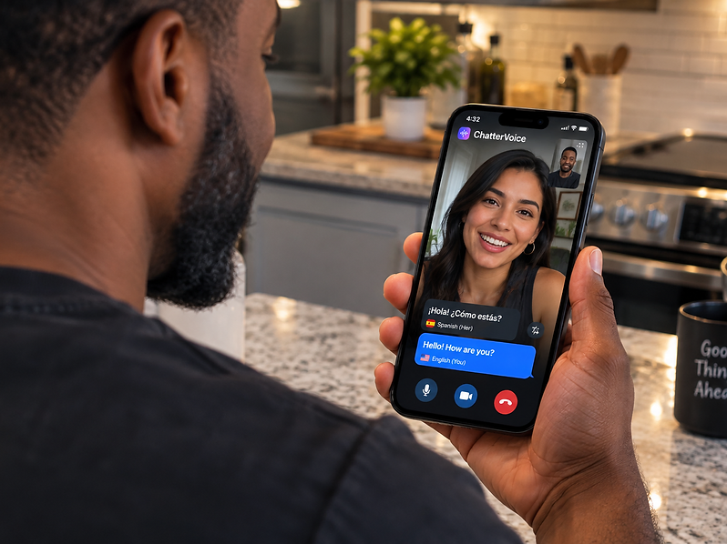 ChatterVoice video and voice translation on a mobile phone