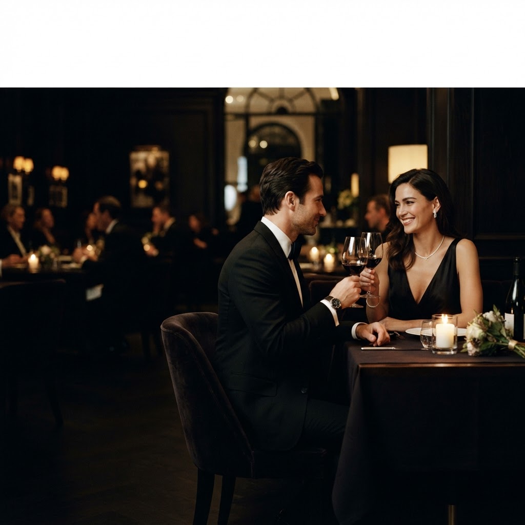 Jantar elegante à luz de velas