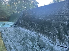 Heavy-Duty Tarp from Eaves