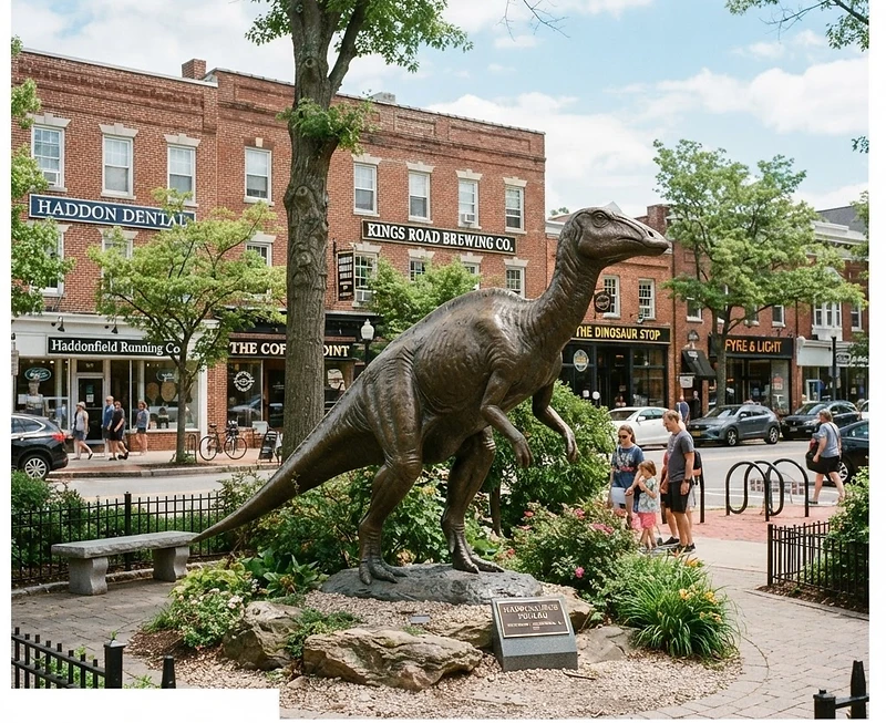 Hadrosaurus Statue in Haddonfield, NJ