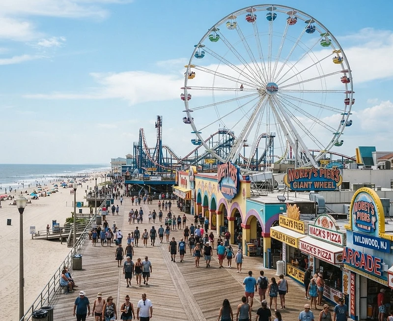 Wildwood Boardwalk & Ferris Wheel in Wildwood, NJ