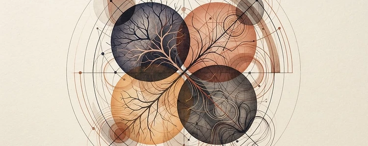 Abstract composition suggesting the synthesis of disciplines
