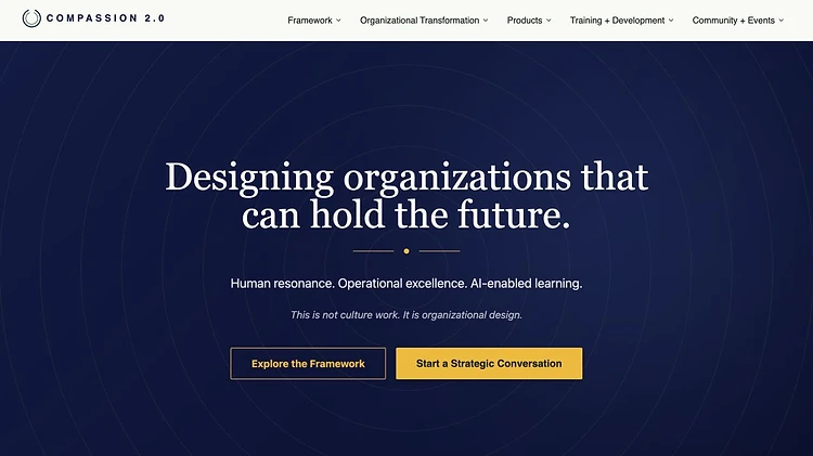 Compassion 2.0 website screenshot, captured September 15, 2026