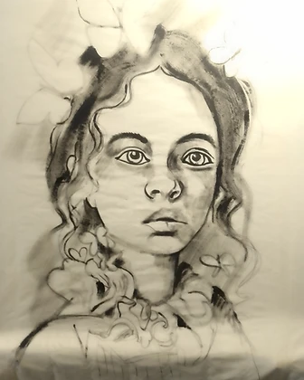 Retrato juvenil, lápiz, 2025