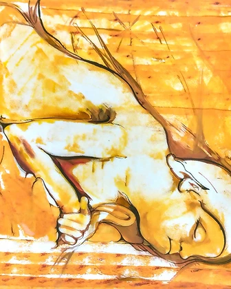 Mujer sentada, mixta, 2025