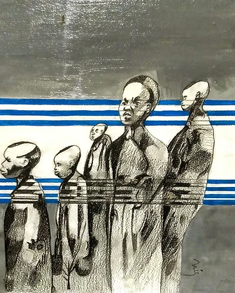 Cinco figuras, mixta, 2025