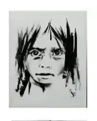 Retrato expresivo, mixta, 2024