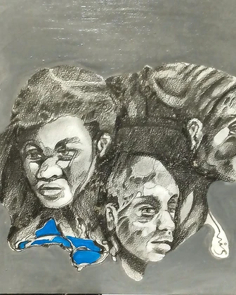 Tres rostros, mixta, 2025