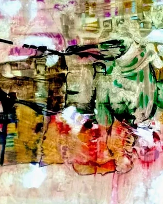 Dos figuras, mixta, 2025