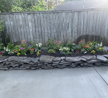 Retaining Wall & Flower Bed by Holland's Construction on the Mississippi Gulf Coast