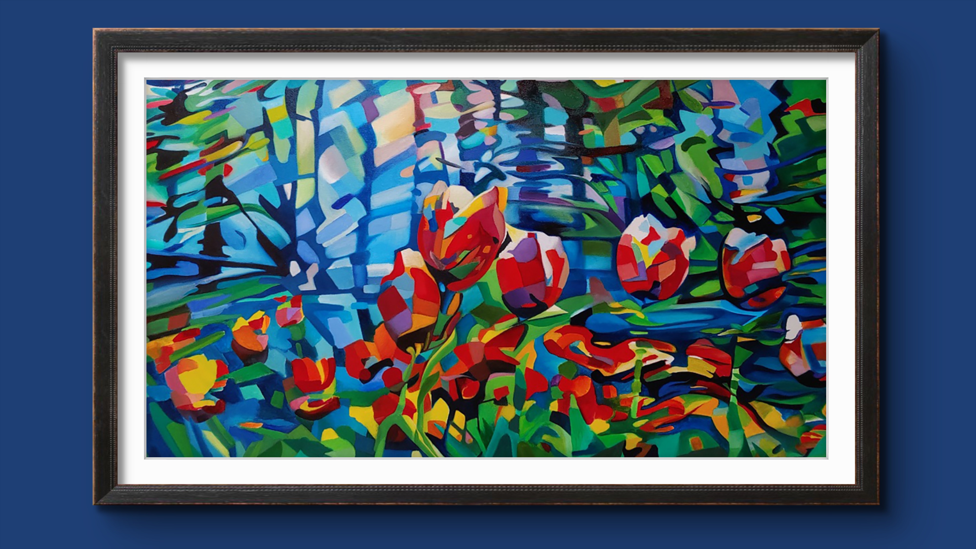 Framed — espresso wood frame with white mat