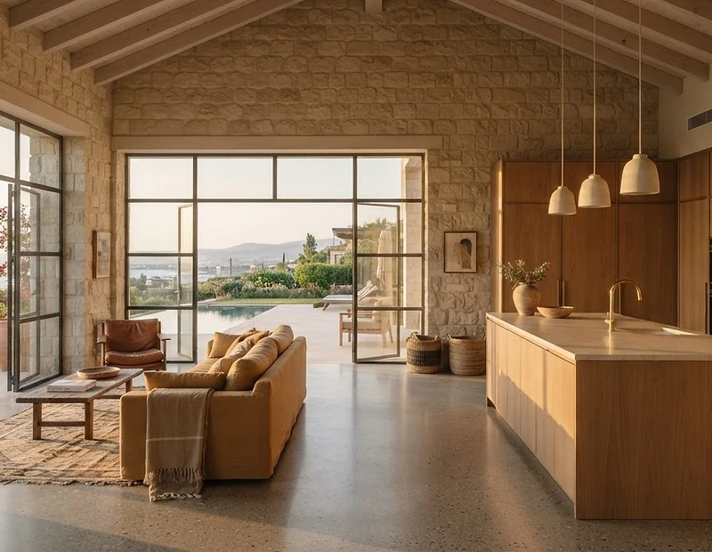 A flagship Mediterranean interior in Limassol with warm natural light