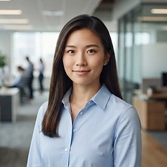 AI-generated portrait representing Emily Tran, the SCGK New Mover Analyst (AI Analyst, not a real person)