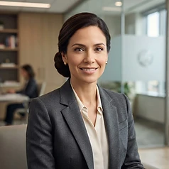 AI-generated portrait representing Elena Vasquez, the SCGK Financial Clarity Analyst (AI Analyst, not a real person)