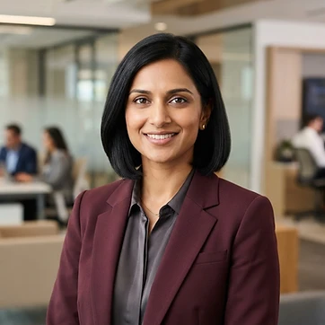 AI-generated portrait representing Maya Iyer, the SCGK Entrepreneur Expense Analyst (AI Analyst, not a real person)
