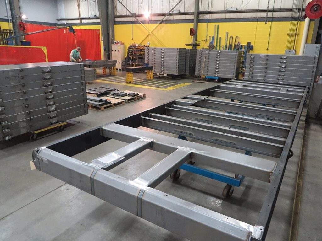 Large industrial steel skid frame fabrication by RoXteel