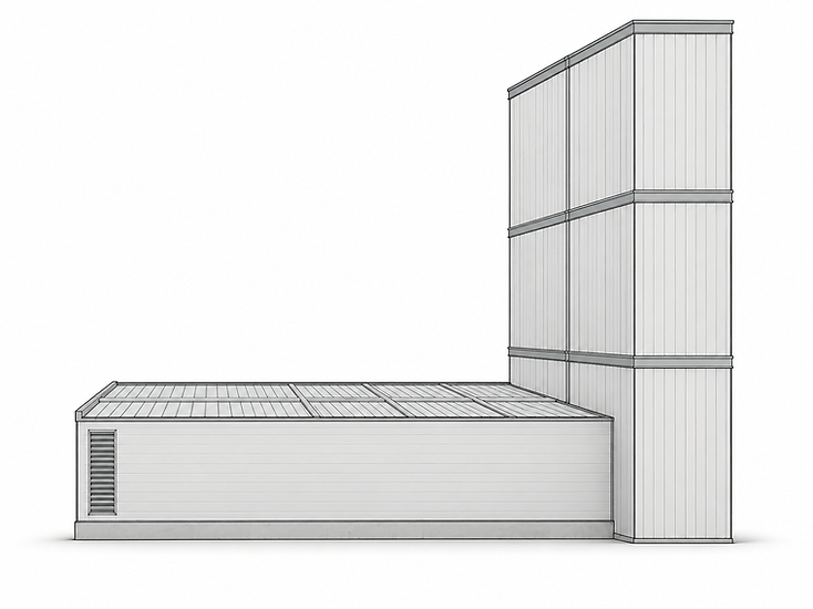 RoXteel Modular Plenum System, standardized generator discharge plenum tower