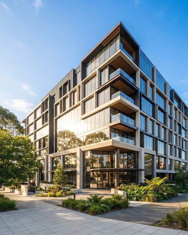 Sunlit contemporary architecture