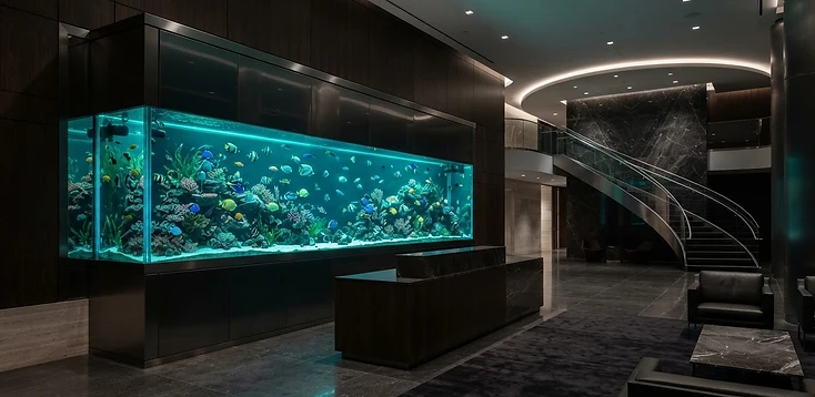 Commercial reception aquarium
