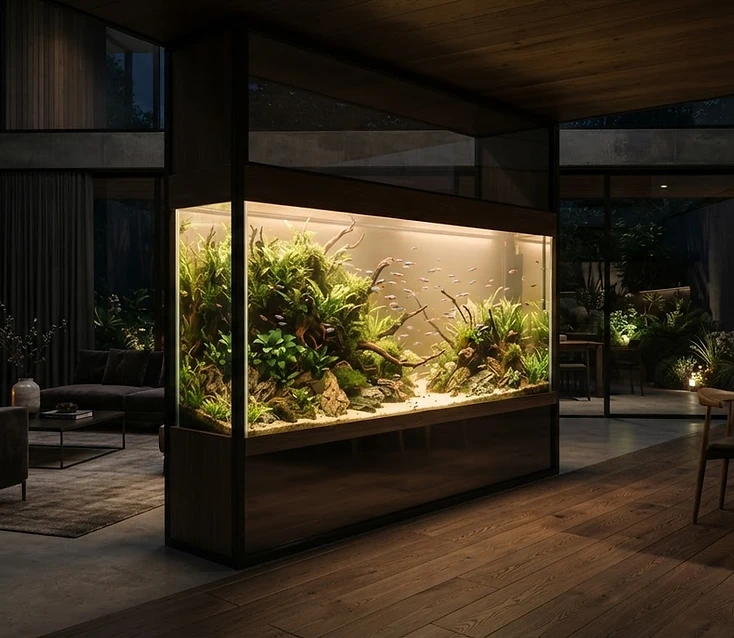 Architectural room-divider aquarium