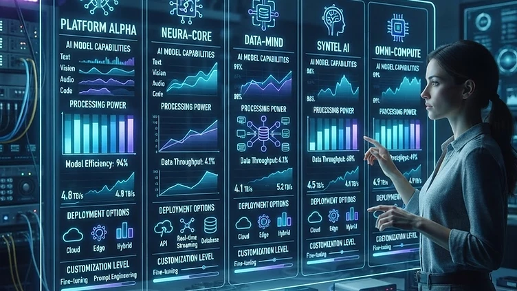 Gráfico comparativo de las cinco principales plataformas de inteligencia artificial.