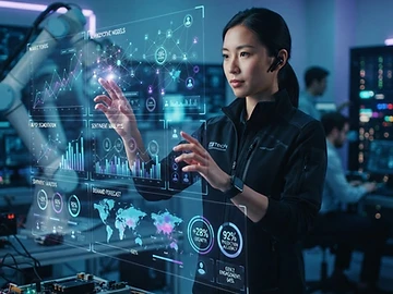 A dashboard interface showing AI-generated market analytics and buyer insights.