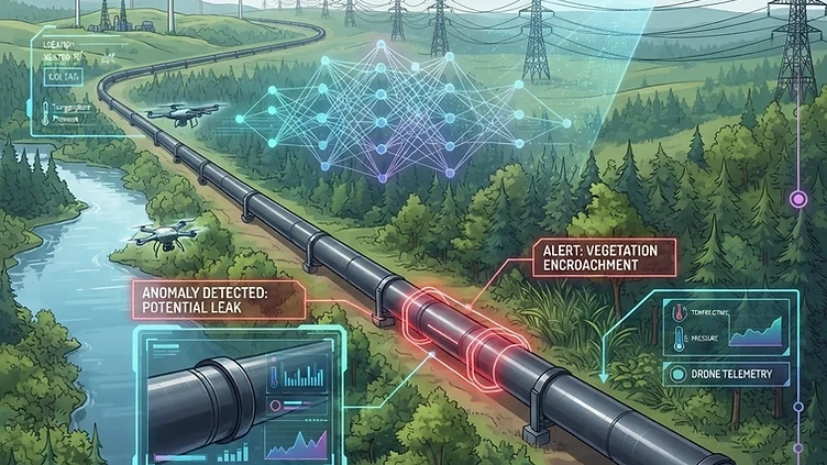 AI-powered computer vision monitoring energy infrastructure for risk detection