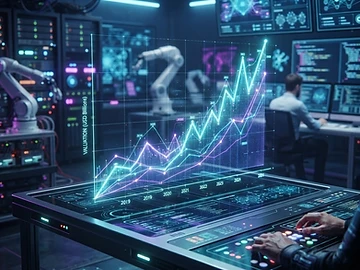 Gráfico financiero que muestra el crecimiento de la valoración de empresas de IA.