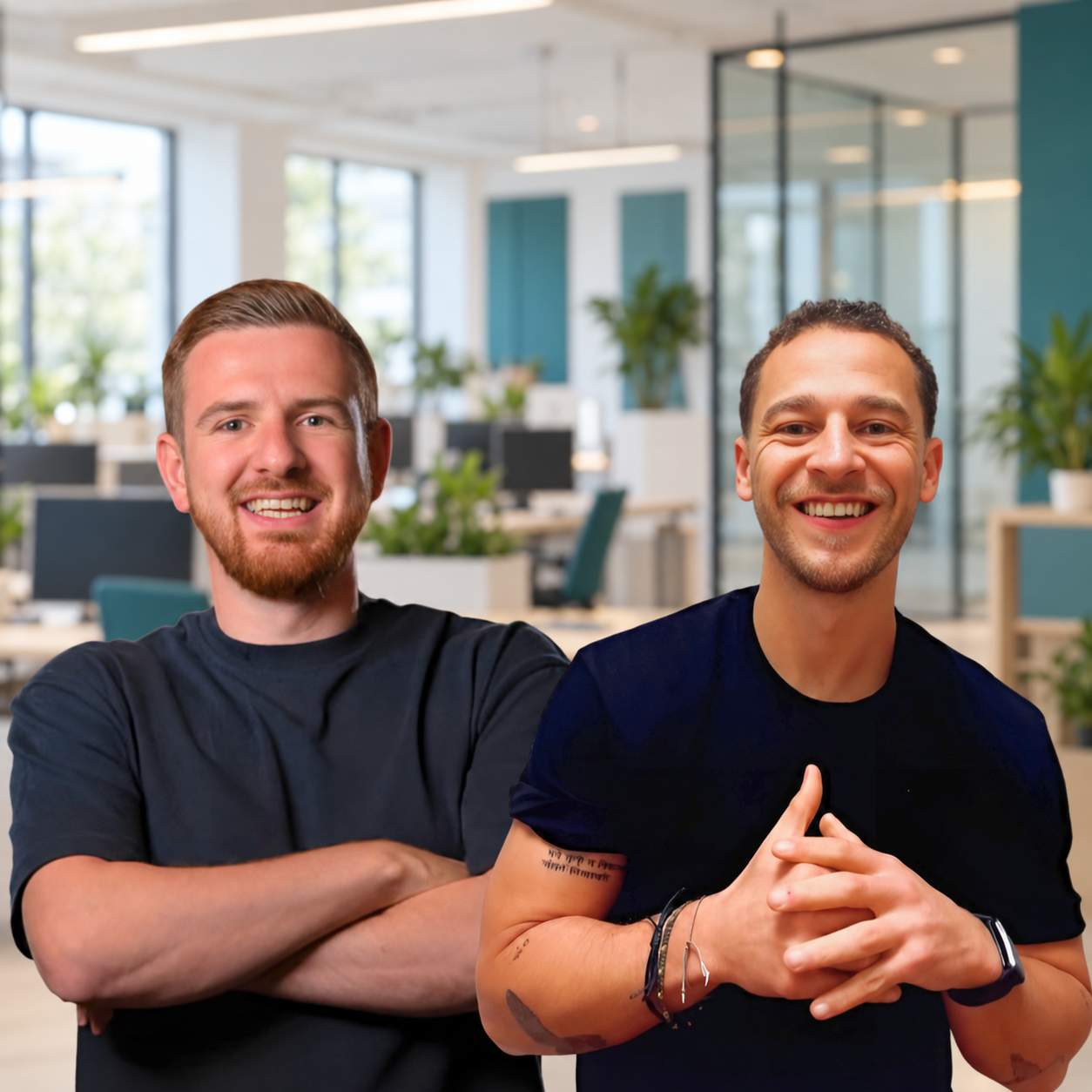 Cloud Decisions founders Oli Ridley and Jack Davies in their office