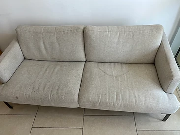 ספה לפני ניקוי מקצועי ביקנעם – דאבל קלין