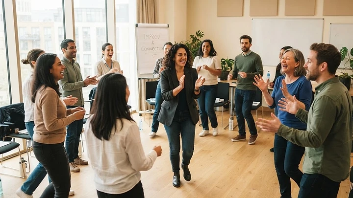Participants en exercice lors d'un atelier Out of Office
