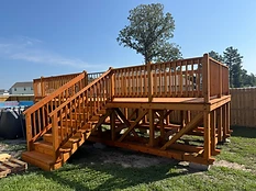 Raw Cedar stain finish on a Coastal Custom Deck