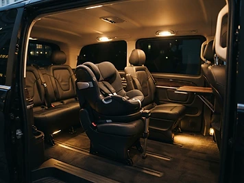 Mercedes V-Class family interior with baby seat