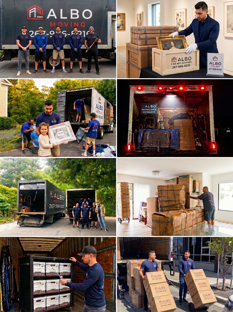 Albo Moving crew and trucks in action
