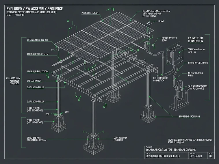 Solar carport engineering