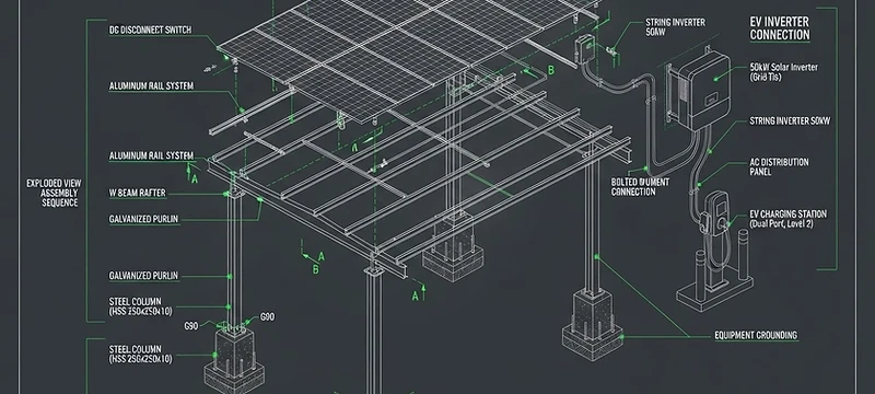 Solar carport engineering blueprint
